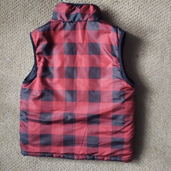 Buffalo David Bitton Reversible Puffer Fleece Vest Boys Size 8 Red and Black - Picture 4 of 7